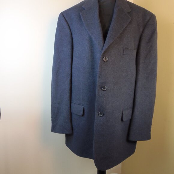 Mens 46R Dk Blue 100% Camel Hair Bill Blass Black Label Parisian Sport Jacket - Picture 5 of 10